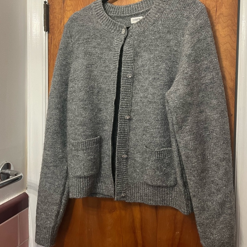 J.Crew Grey cardigan with fancy buttons